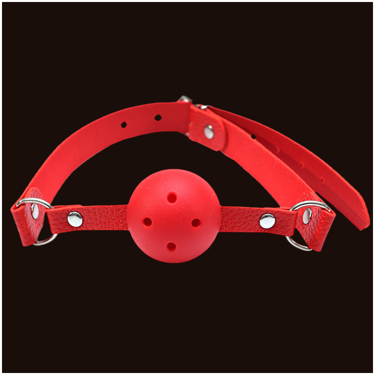 Bola de Restrição com Furos – Cinto de Couro, Estilo BDSM