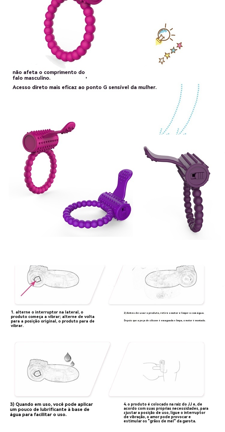 Anel Peniano Vibratório com Estimulador Triplo