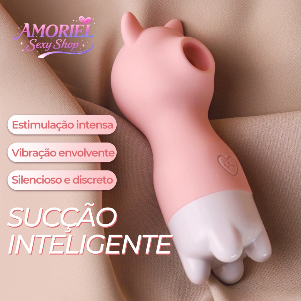 Vibrador Gatinho Sugador de Clitóris · Sucção + Vibração · 12 Modos · USB Recarregável · Silencioso