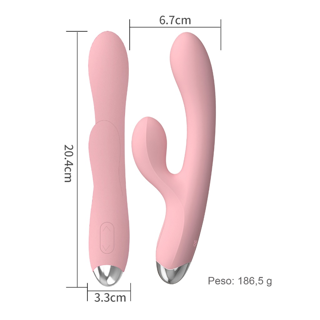 Vibrador Duplo G-Spot Quente – 10 Modos Intensos, Vibração Poderosa para Prazer Explosivo a Dois