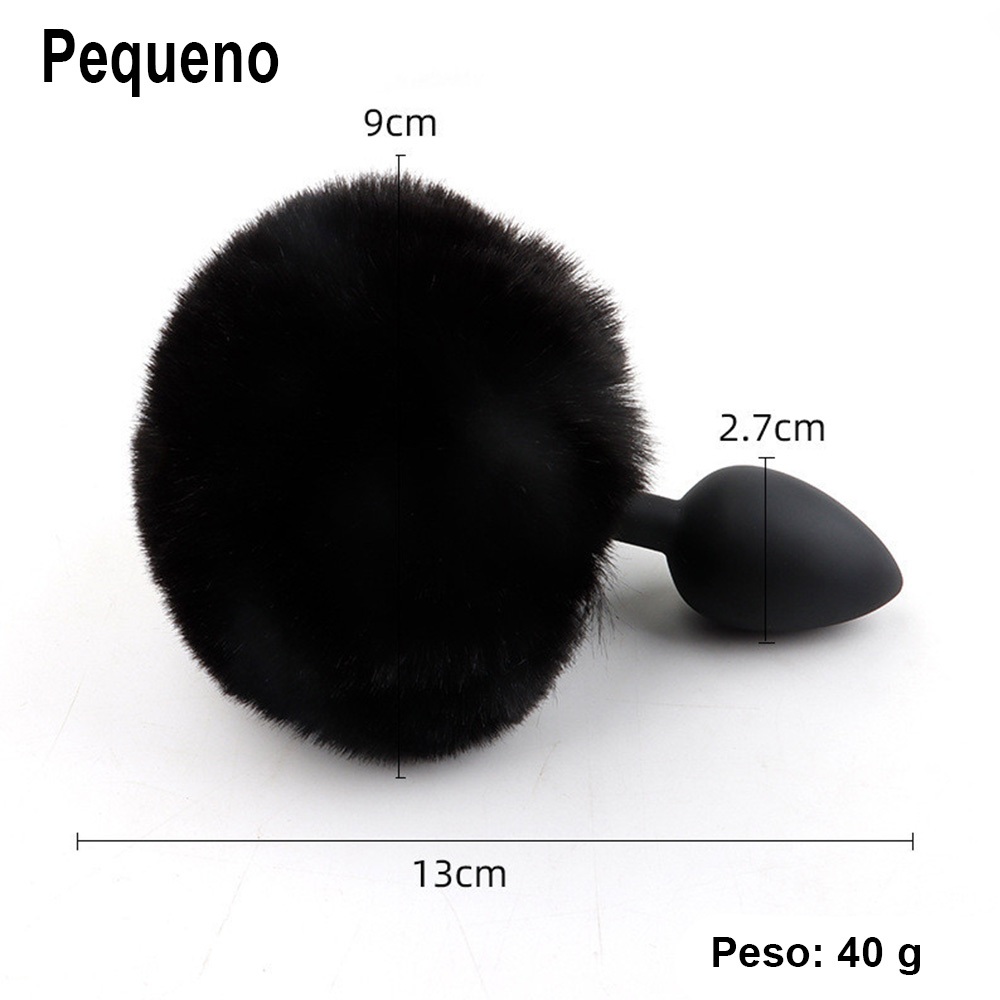 Plug Anal Silicone • Pompom Decorativo • P/M/G Sex Shop