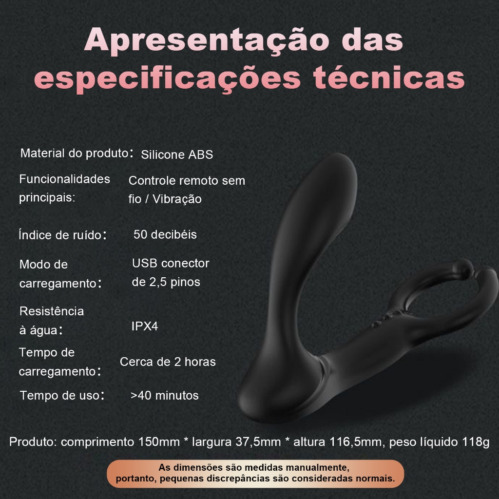 Estimulador de Próstata com Controle Remoto · Pulso Magnético · USB Recarregável · Silencioso