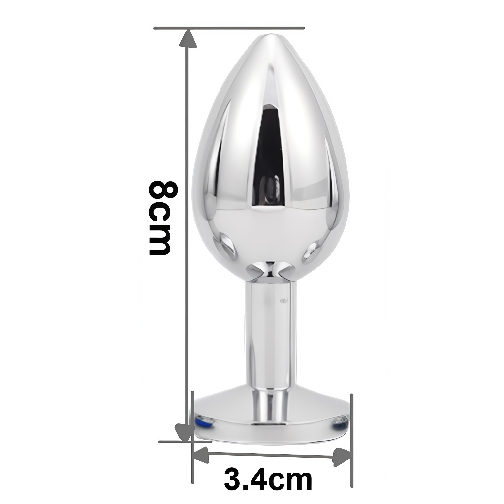 Kit Plug Anal e Vaginal Dilatador Sex shop Aço Inox com Joia na Base Tamanhos P, M e G