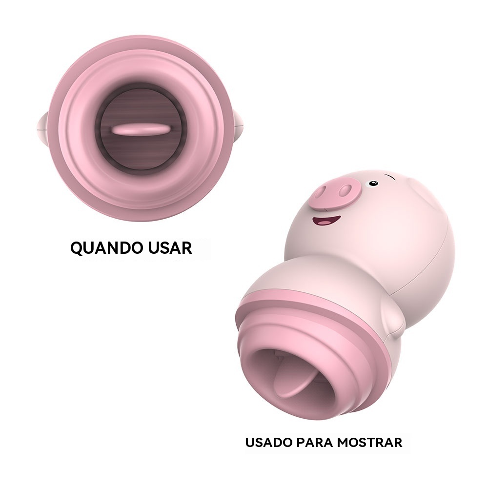 Vibrador Porquinho com Língua – Recarregável e Sem Fio para Estímulo Feminino