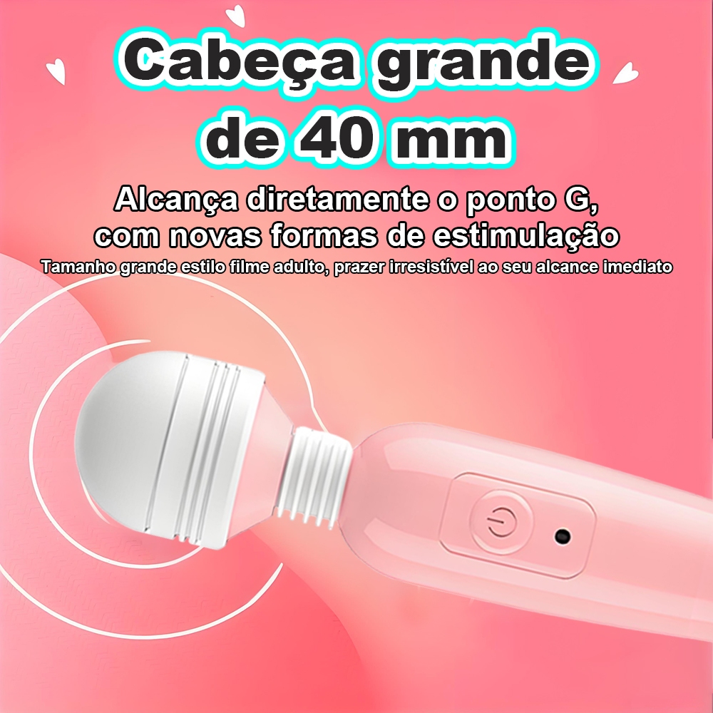 Vibrador Varinha com Vibração Dupla Frontal e Traseira Cabeça Giratória 360° Massageador Feminino