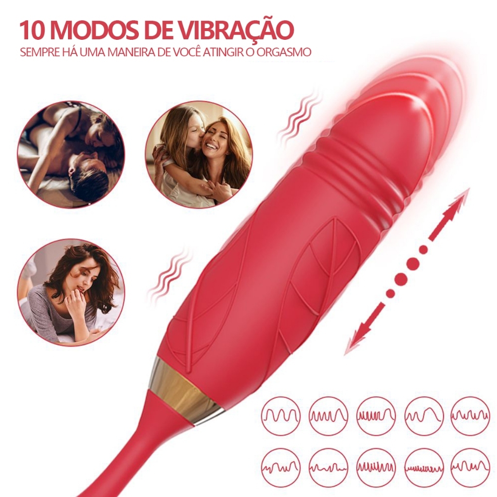 Pink Flower Shaped Double Clitoral Stimulator and Rechargeable G-Spot Vibrator for Women