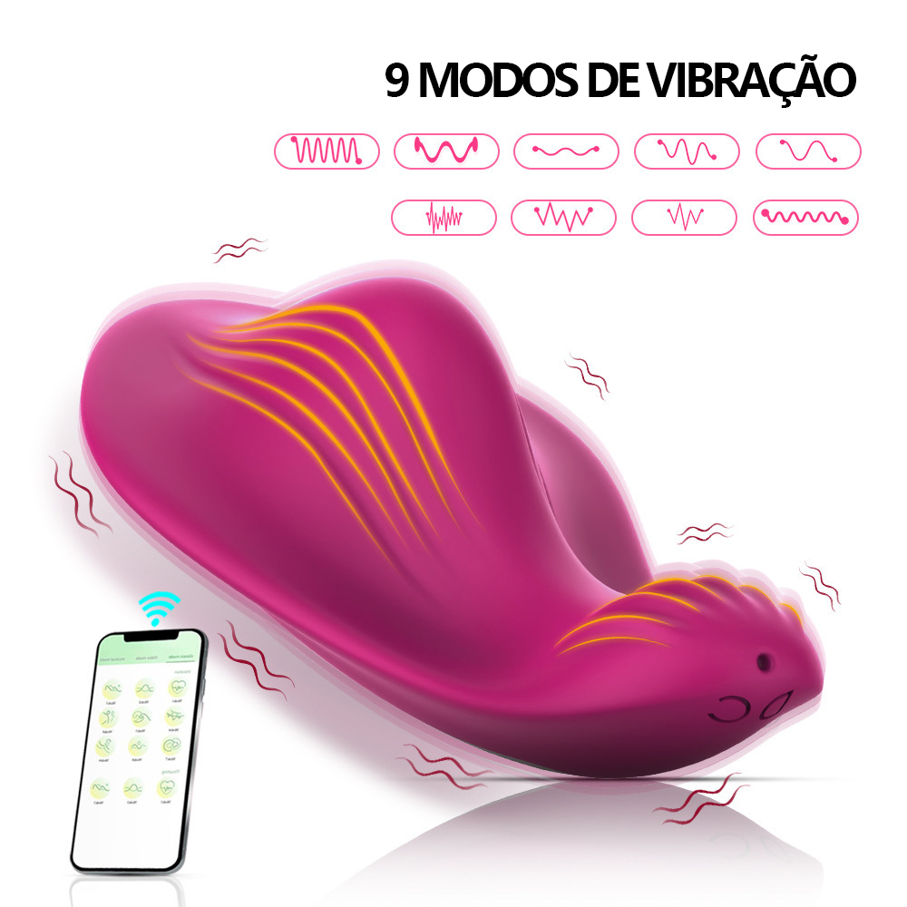 Vibrador Fino com App · Dupla Vibração · 9 Modos · Invisível · Para Casal