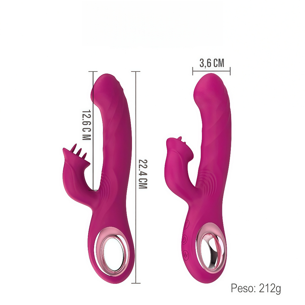 Vibrador Recarregável Potente · 10 Modos Intensos · Estímulo Duplo Ponto G + Clitóris · Puro Prazer