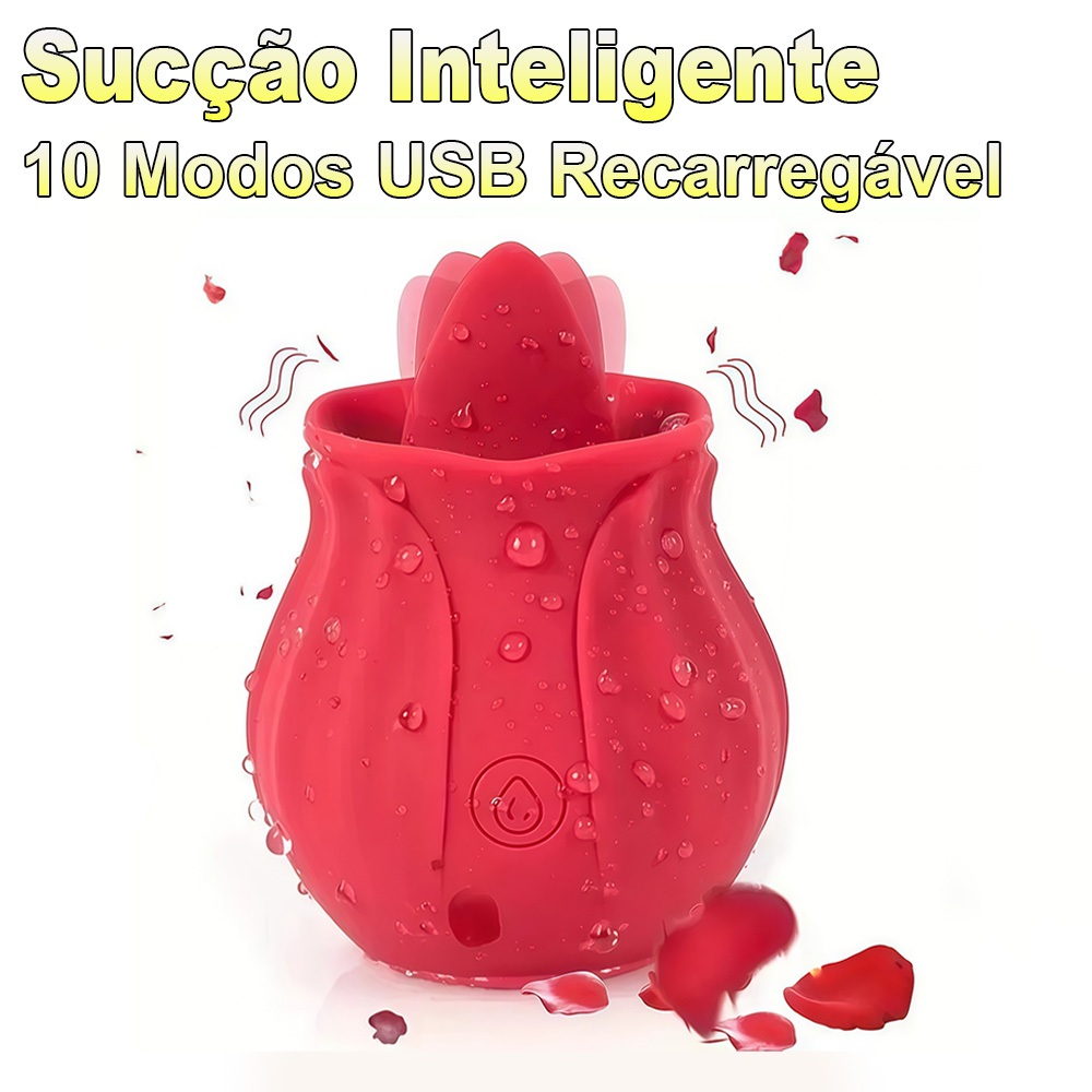 Sugador Língua de Clitóris Recarregável Vibrador Feminino Rosa Estimulador Clitorniano Sex Shop