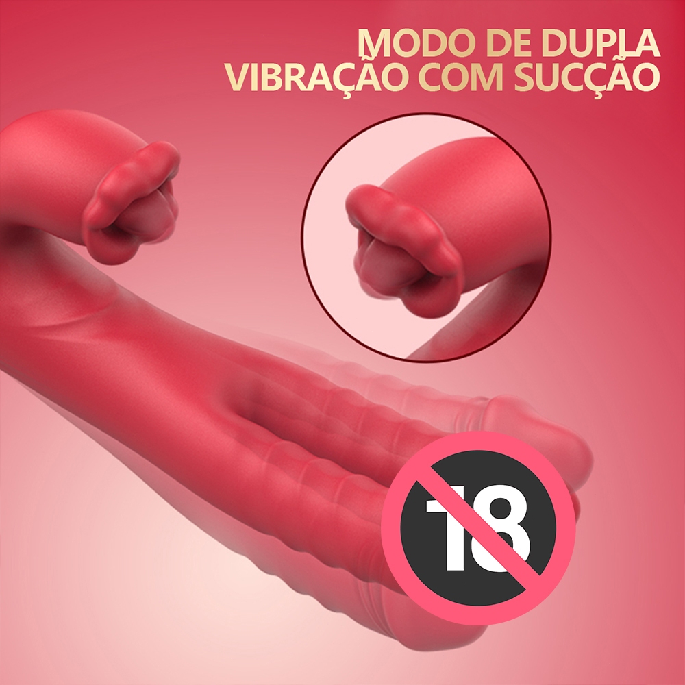 Vibrador Duplo Realista Recarregável – Silicone Macio e Silencioso