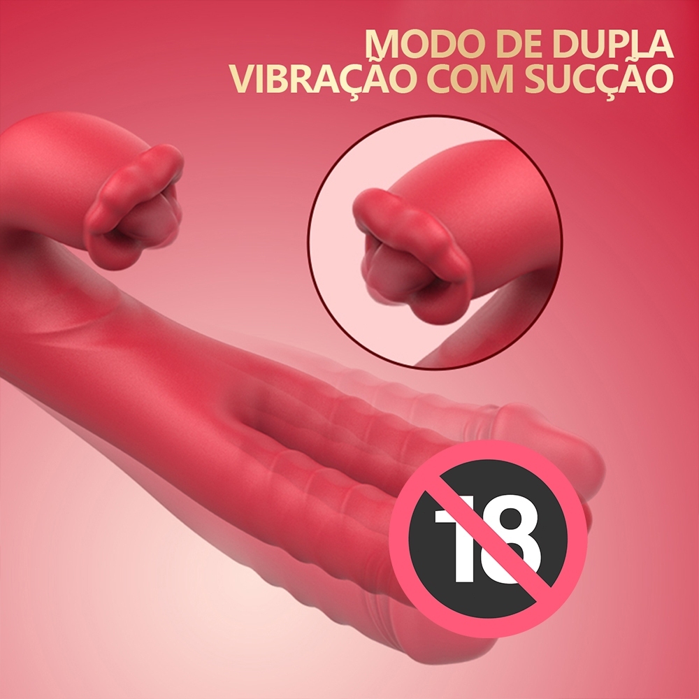 Vibrador Duplo Realista Recarregável – Silicone Macio e Silencioso