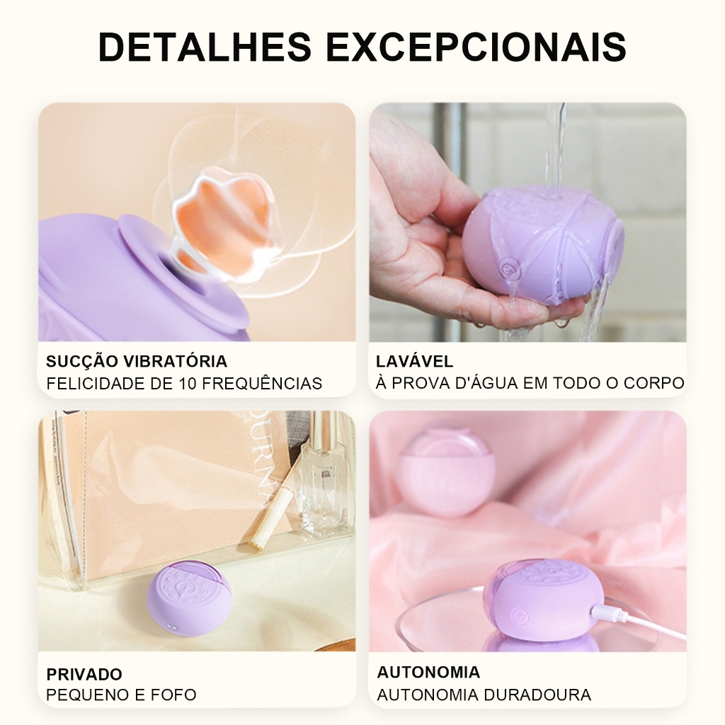Estimulador de Clitóris Premium · Tecnologia de Sucção · Recarregável e Silencioso