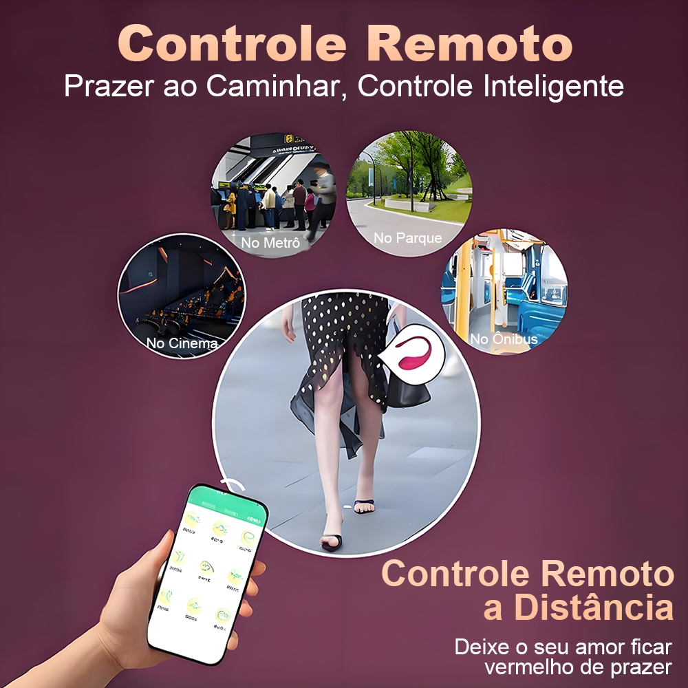 Vibrador Casal Bluetooth APP Controle • Recarregável • À Prova D'água • Envio 100% Discreto