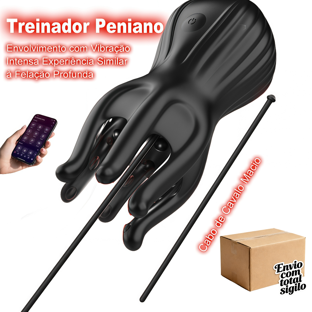 Vibrador Masculino com APP 9 Vibrações Intensas • Estímulo Profundo • Silicone Macio
