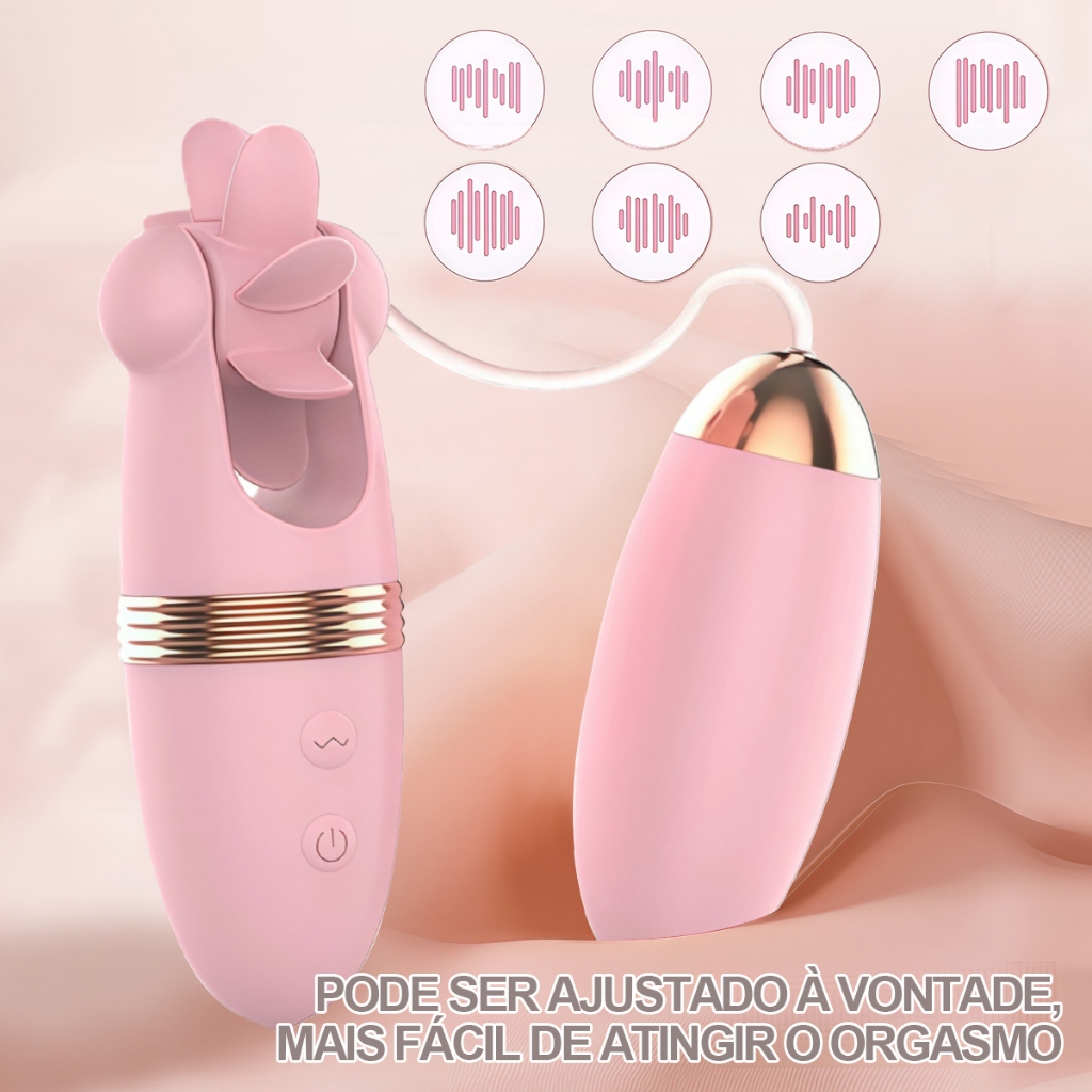 Ovo Vibratório Feminino 2 em 1 · 6 Modos Potentes · USB Recarregável · Prazer Discreto e Intenso