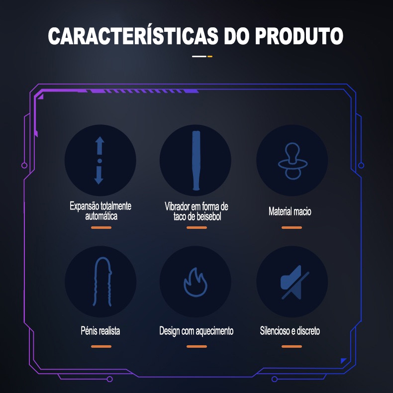 Vibrador Masculino Realístico 19×4 cm – Rotativo, Vá e Venha, Aquecimento