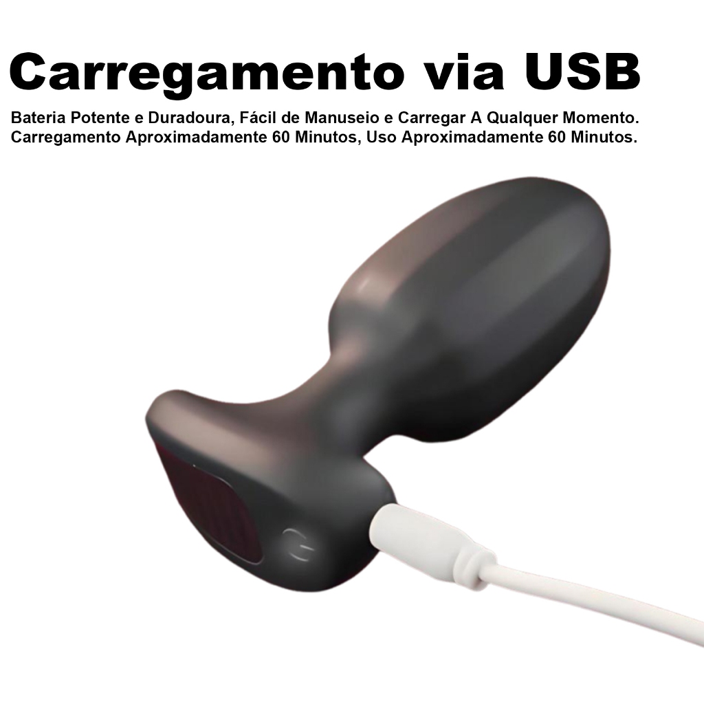 Plug Anal Vibrador com APP · Controle Bluetooth + Controle Remoto · Silicone Macio · 9 Modos · USB