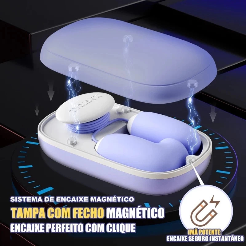 Mini Vibrador 2 em 1 Sucção e Vibração | Compacto Silencioso USB-C Resistente à Água com Estojo Magnético