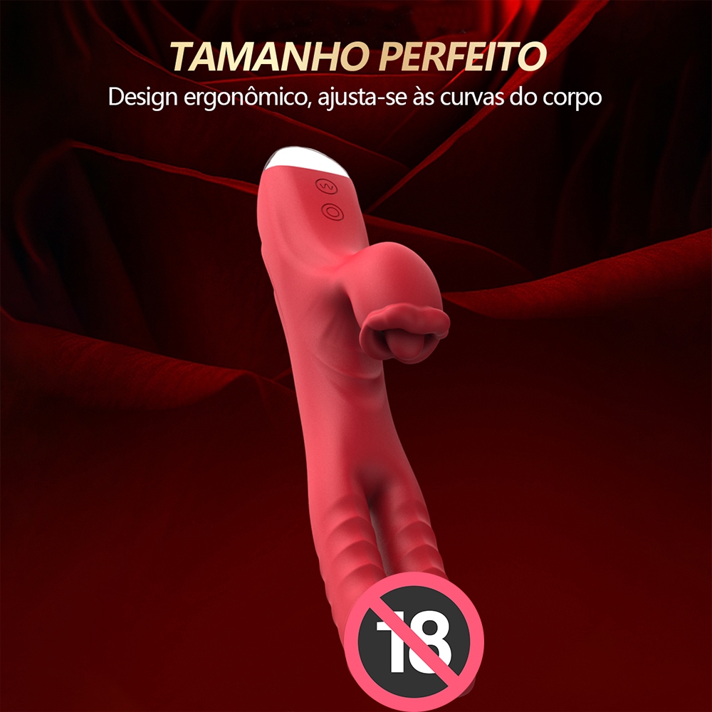 Vibrador Duplo Realista Recarregável – Silicone Macio e Silencioso