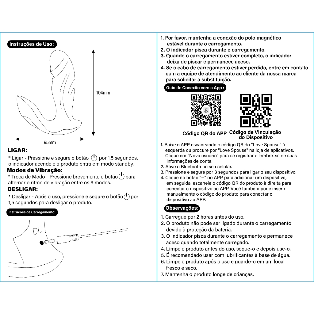 Vibrador Feminino Discreto com Controle APP · Vibração Potente & Silencioso · 10 Modos de Vibração