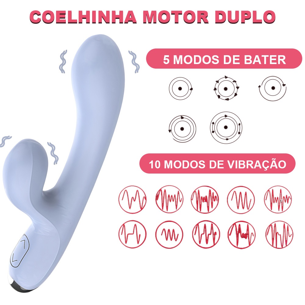 Vibrador com Aquecimento · 10 Modos · Estimulação Interna + Externa · Potente e Silencioso · USB