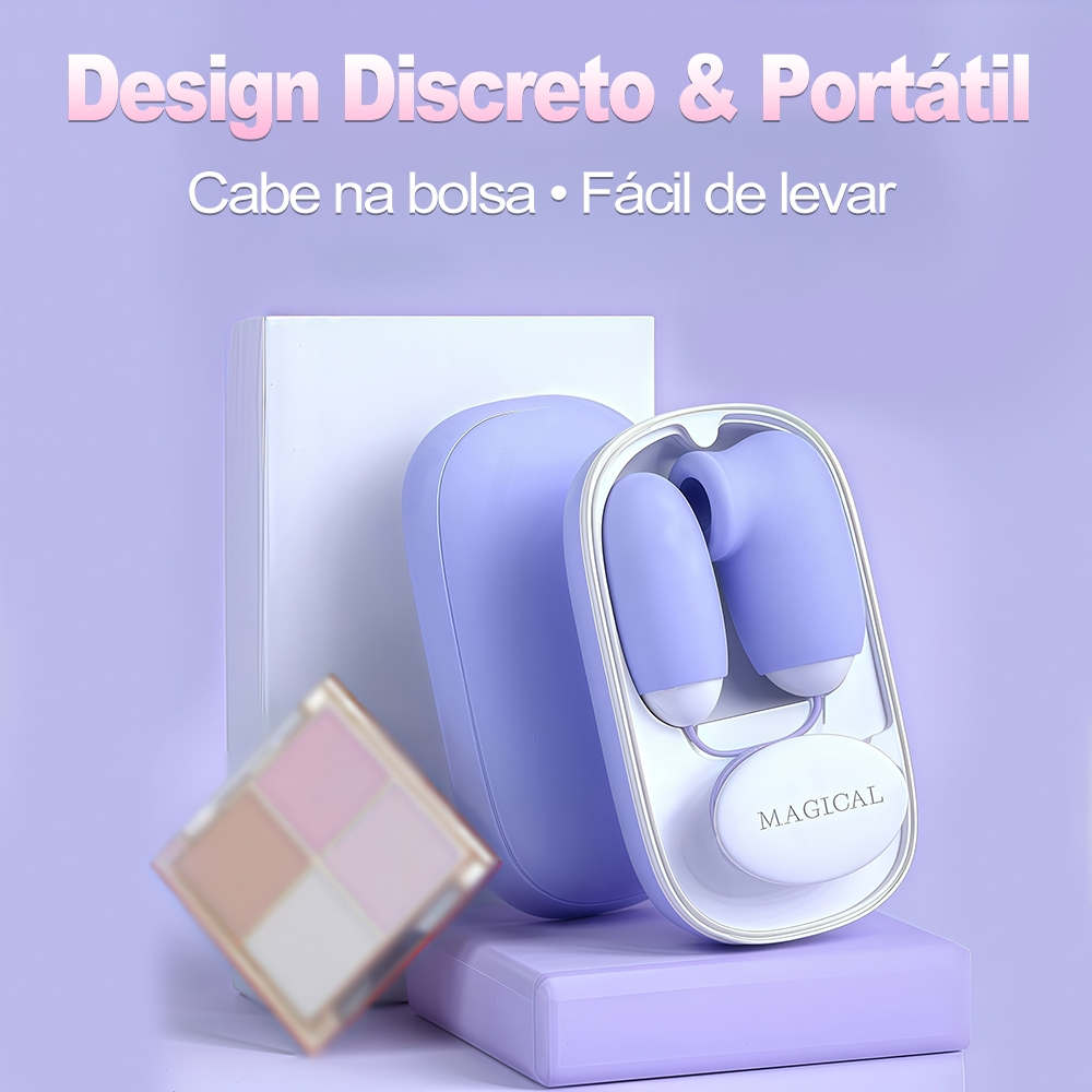Vibrador Duplo 2 em 1 – Sucção + Vibração, 12 Modos, USB-C, Silencioso, 2 Cores