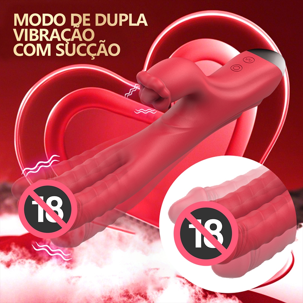 Vibrador Duplo Realista Recarregável – Silicone Macio e Silencioso