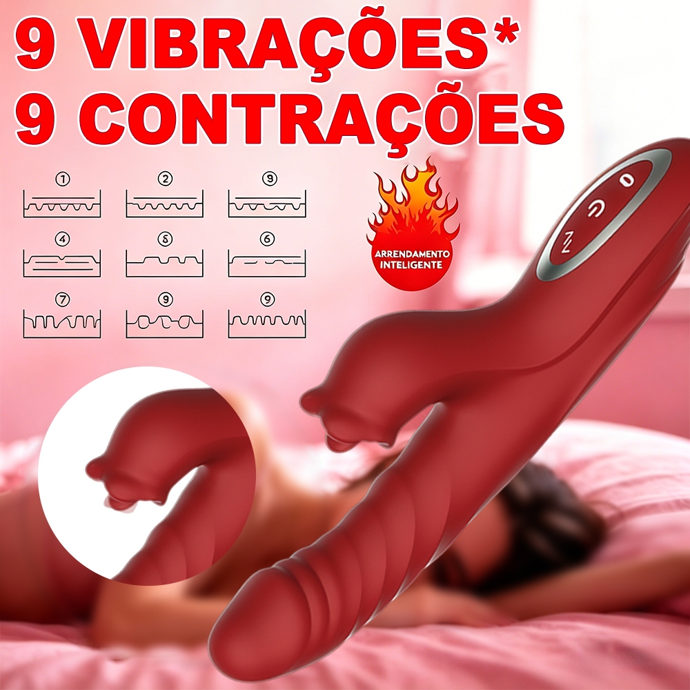 Vibrador Duplo Retrátil · Estímulo de Língua, Clitóris e Ponto G · Sensação Intensa