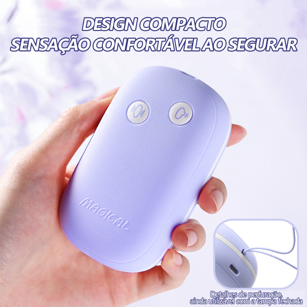 Mini Vibrador 2 em 1 Sucção e Vibração | Compacto Silencioso USB-C Resistente à Água com Estojo Magnético
