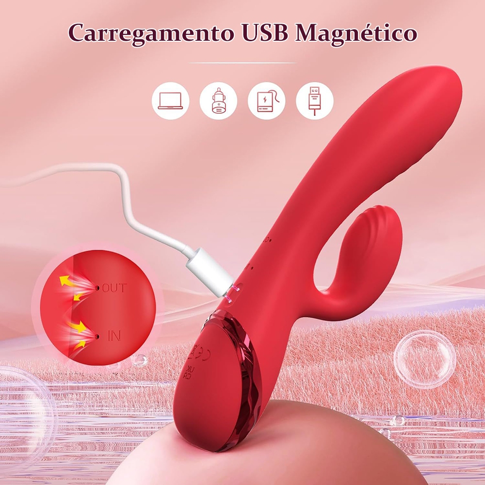 Vibrador Inflável Feminino – 10 Modos Potentes, Expansão Ajustável e Prazer Intenso