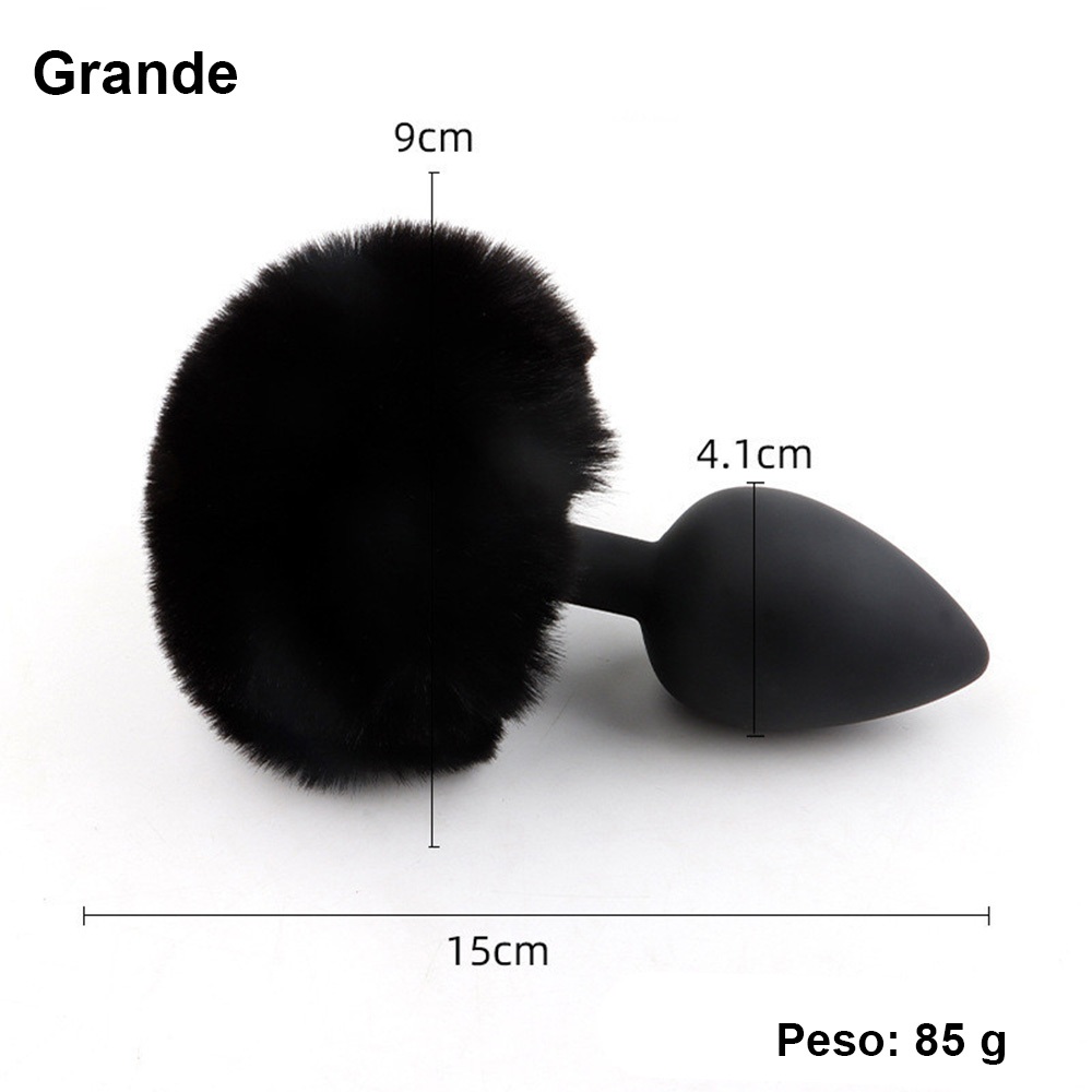 Plug Anal Silicone • Pompom Decorativo • P/M/G Sex Shop
