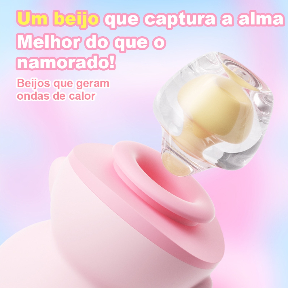 Vibrador Porquinho Sucção + Lambida 20 Modos Silicone Macio Recarregável USB Super Silencioso