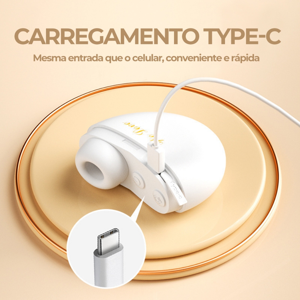 Sugador Vibrador de Clitóris formato discreto com Tampinha 10 modos de sucção
