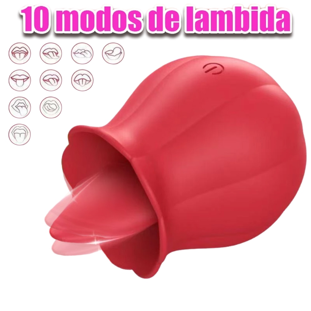 Vibrador de Língua com Sucção 7 Modos Silicone Macio Recarregável