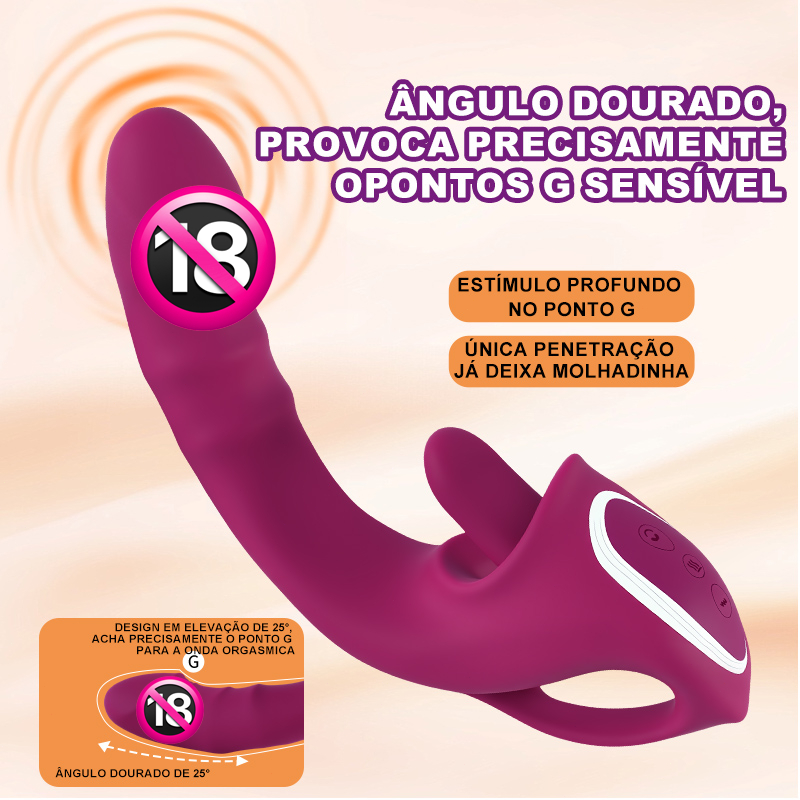 Vibrador Rabbit Recarregável Língua LANÇAMENTO Para Mulheres Estimulador de Clitóris Ponto G