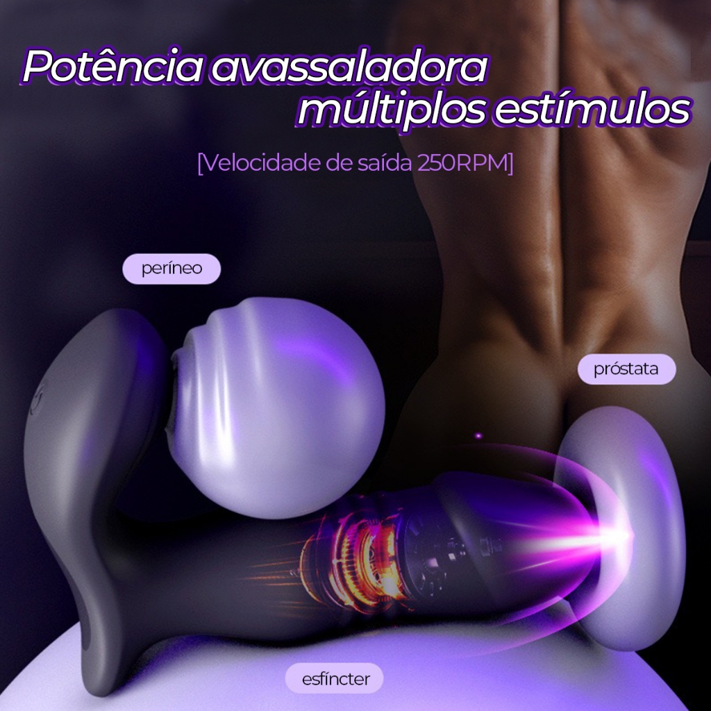 Plug Anal Vibratório APP Bluetooth 10 Modos Silicone Recarregável Silencioso à Prova D’água