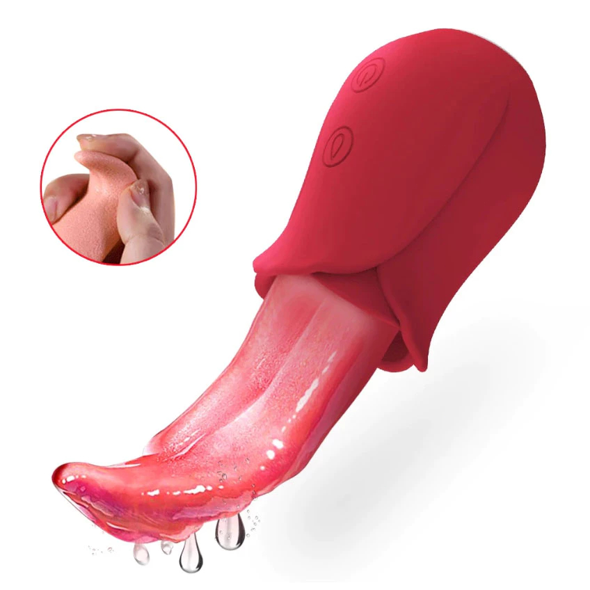 🔥Vibrador 2 em 1 Sucção + Língua USB Recarregável Silicone Macio