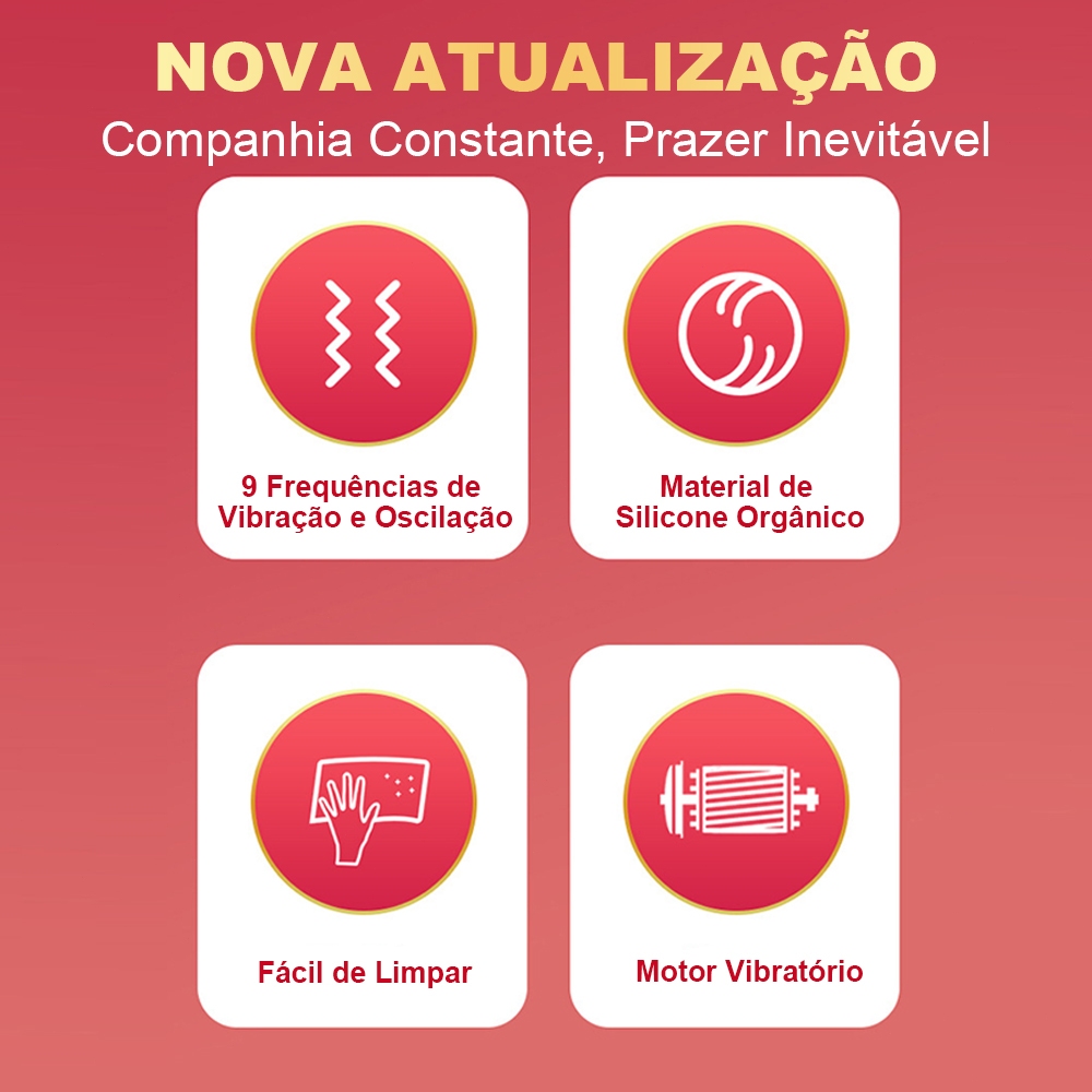 【Novo🔥】Vibrador Feminino 3 em 1 Luxo Rotação 360° Dupla Vibração USB Recarregável Silencioso
