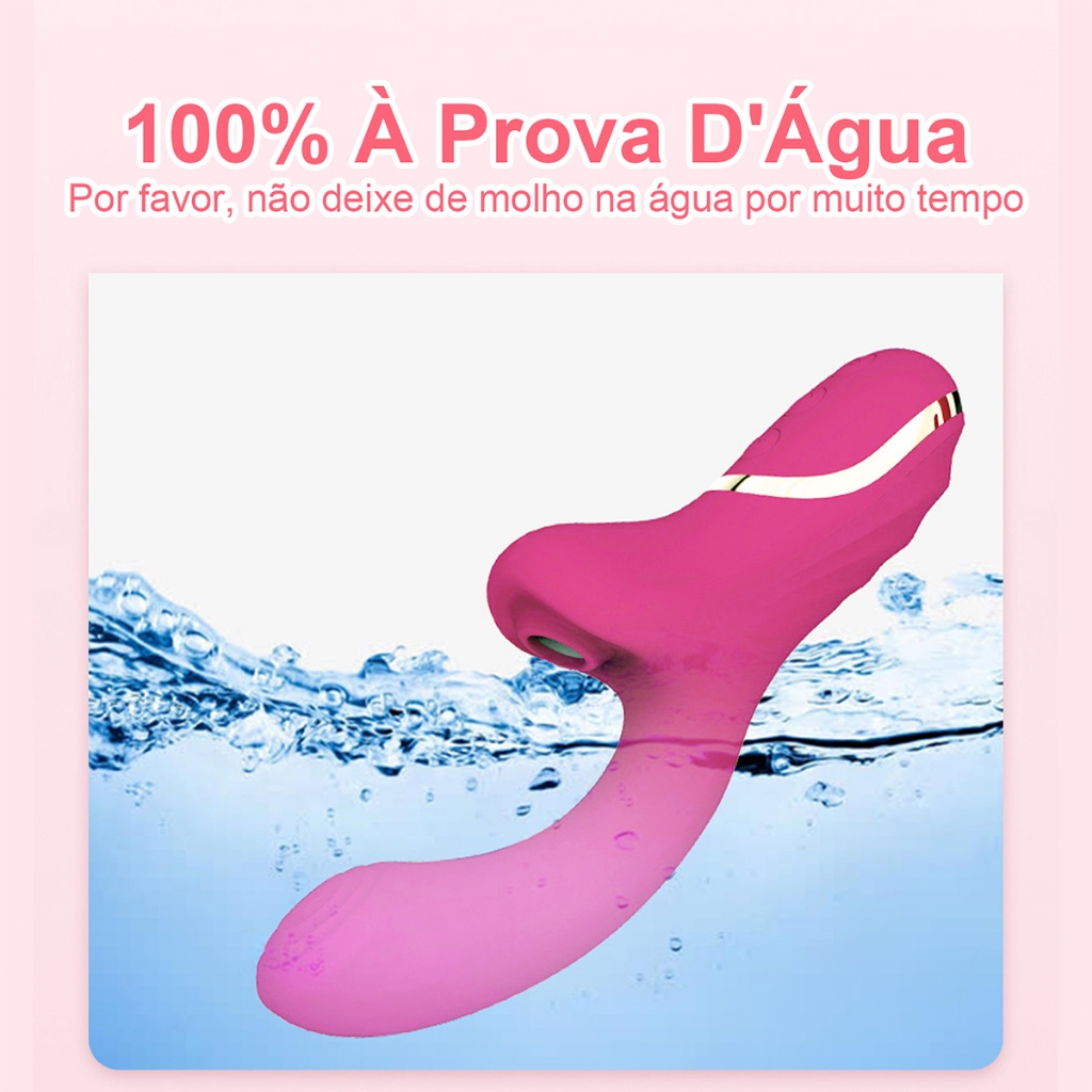Vibrador Feminino Recarregável · 10 Modos de Vibração e Sucção · Estímulo Intenso