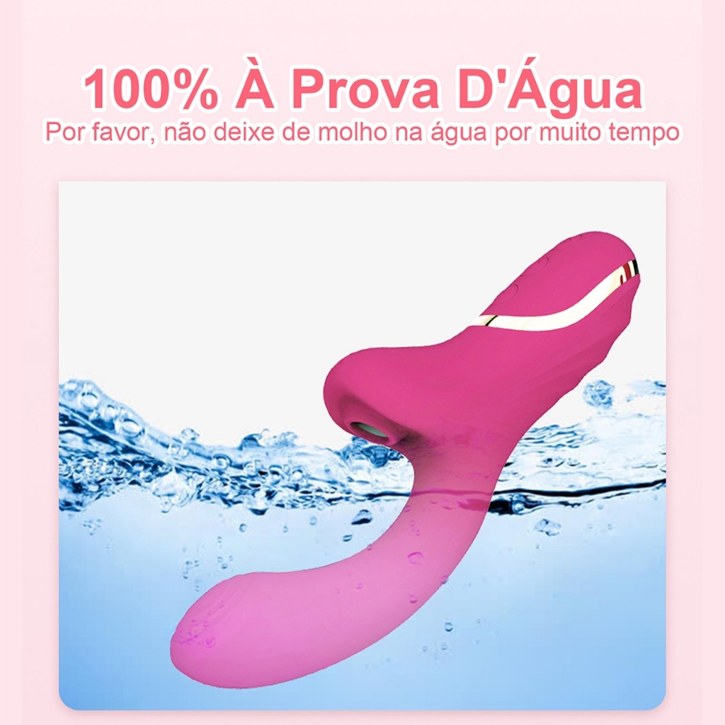 Vibrador Feminino Recarregável · 10 Modos de Vibração e Sucção · Estímulo Intenso