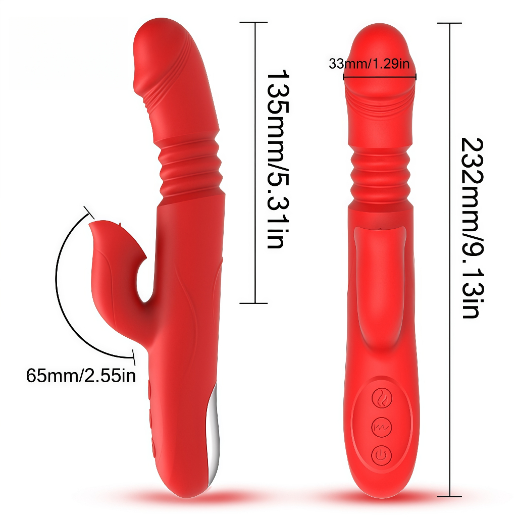 Vibrador Ponto G Luxo função de Telescópico Funciona vai e vem 10 modos de vibração