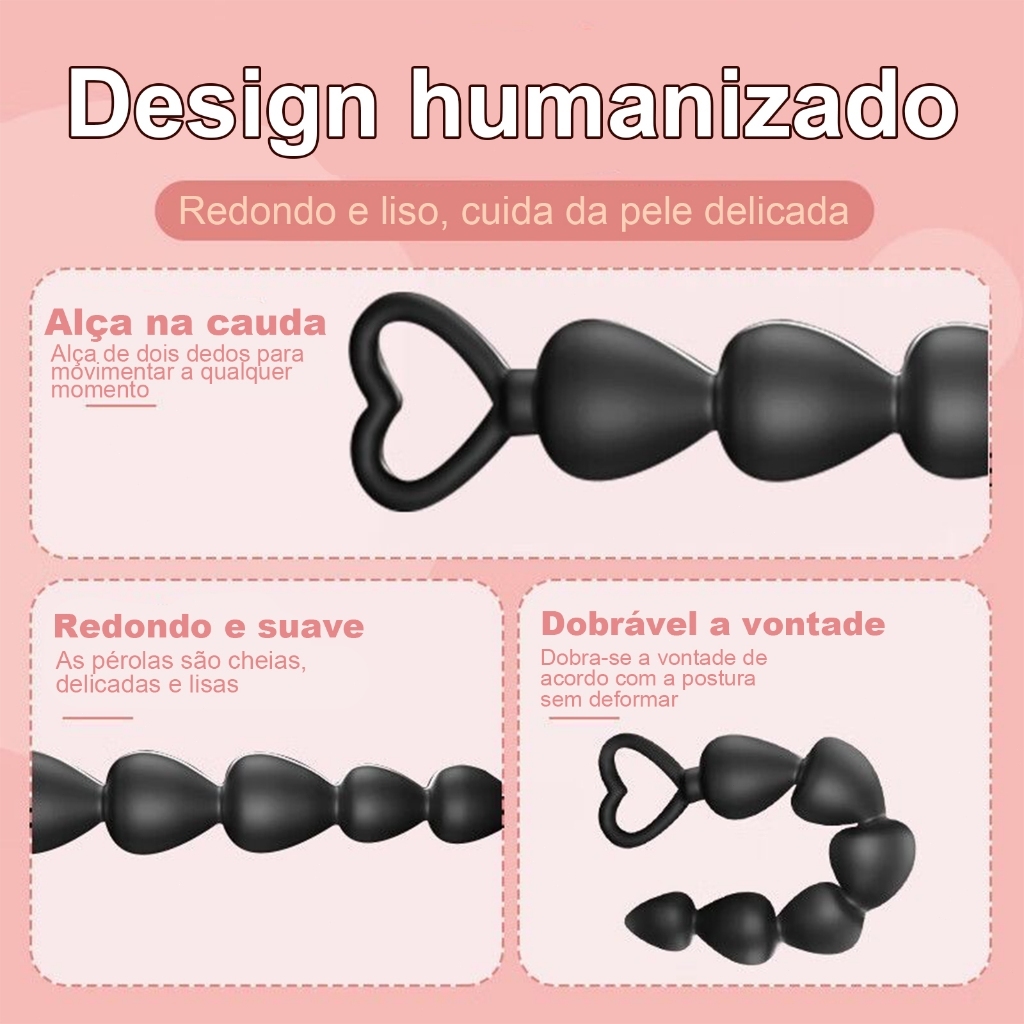 Plug Anal Esferas em Silicone Confortável GS-06