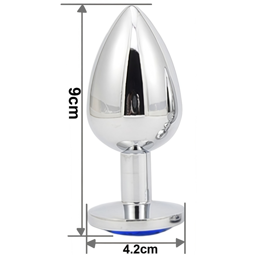 Kit Plug Anal e Vaginal Dilatador Sex shop Aço Inox com Joia na Base Tamanhos P, M e G