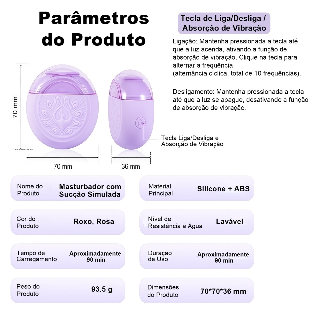 Estimulador de Clitóris Premium · Tecnologia de Sucção · Recarregável e Silencioso