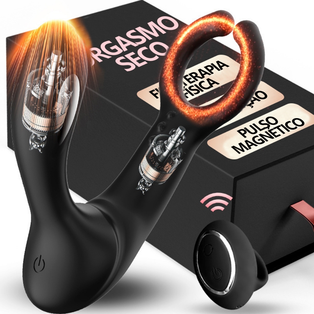 Estimulador de Próstata com Controle Remoto · Pulso Magnético · USB Recarregável · Silencioso