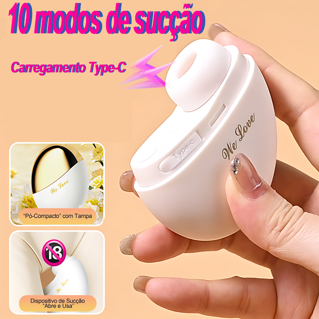 Sugador Feminino Discreto Estilo Compacto Portátil Type-C Recarregável Envio Discreto