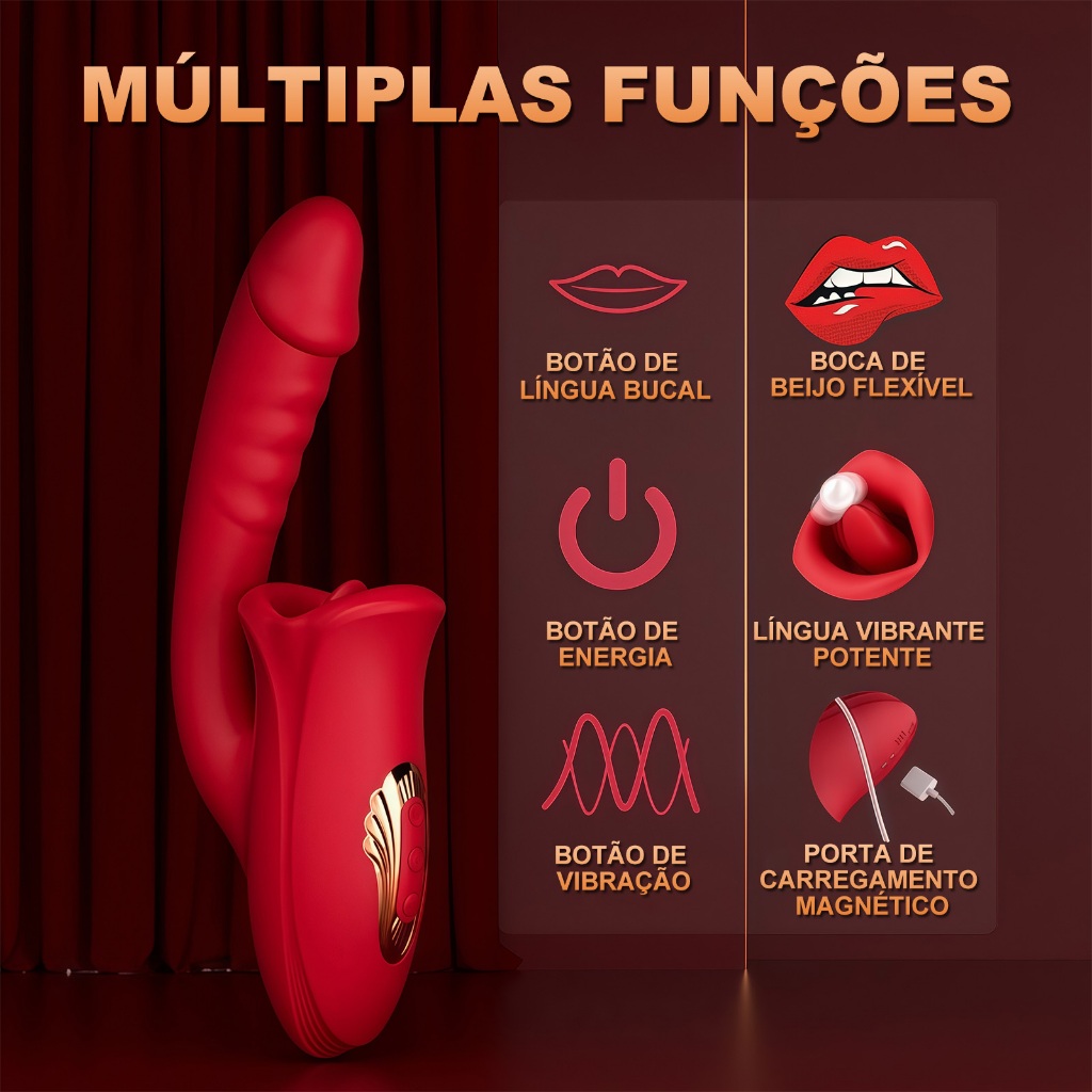 Vibrador Recarregável - 10 Modos, Estímulo G-Spot e Clitóris, Silicone Aveludado, À Prova D'Água