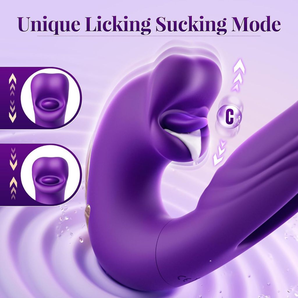 Vibrador de Estimulação Tripla em Forma de U, 19 Modos de Vibração Potentes, Silicone Macio