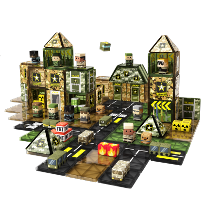 MagCombo Magnetic Blocks Tiles For Boys（Military）