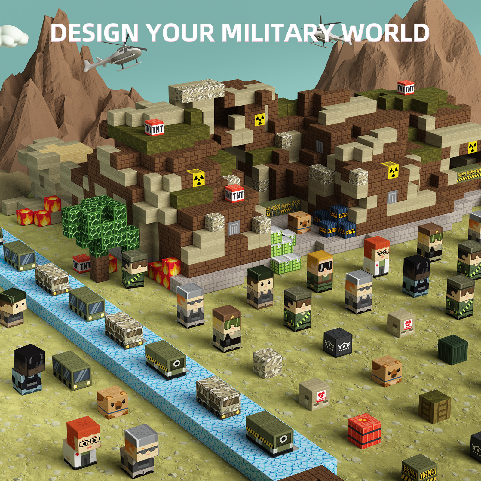 Magcombo Magnetic Blocks Army Toys